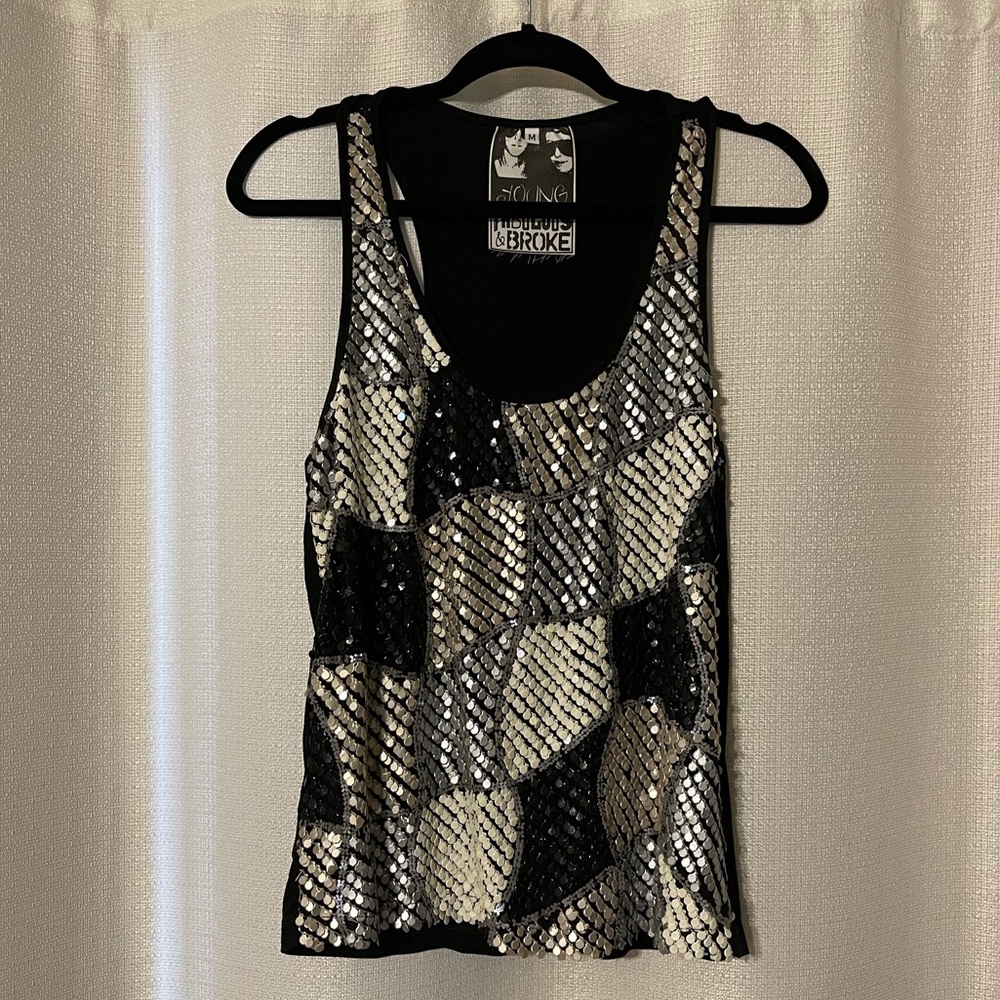 Young, Fabulous & Broke Embellished Tank Top